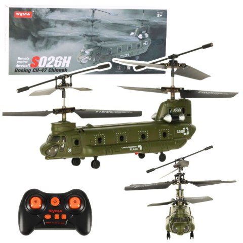 Helikopter Śmigłowiec Zdalnie Sterowany RC Syma S026H-1 Zielony Khaki LEAN Toys