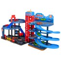 Parking Z Autkami Tor 4 Poziomowy 8 Metalowych Pojazdów Naklejki LEAN Toys