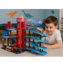 Parking Z Autkami Tor 4 Poziomowy 8 Metalowych Pojazdów Naklejki LEAN Toys