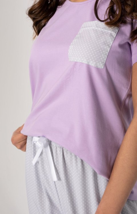 Piżama Damska Model Caroline Lila/Grey - Momenti Per Me Momenti Per Me