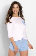Piżama Damska Model Daisy Pink/Blue - Momenti Per Me Momenti Per Me
