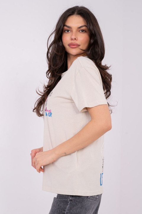 Tshirt Damski Model D12022AH02645Y Light Beige - Sublevel Sublevel