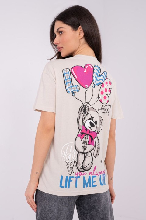 Tshirt Damski Model D12022AH02645Y Light Beige - Sublevel Sublevel