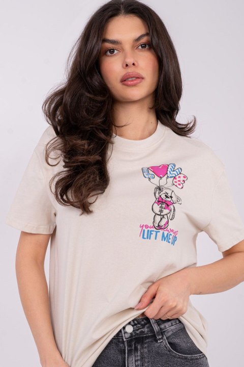 Tshirt Damski Model D12022AH02645Y Light Beige - Sublevel Sublevel