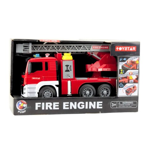 Wóz Strażacki Z Wysięgnikiem Straż Pożarna Napęd Lanie Wody Światła Dźwięki LEAN Toys