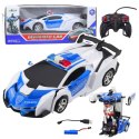 Auto Robot 2W1 Policja Radiowóz Policyjny Zdalnie Sterowany RC 1:18 LEAN Toys