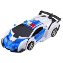 Auto Robot 2W1 Policja Radiowóz Policyjny Zdalnie Sterowany RC 1:18 LEAN Toys