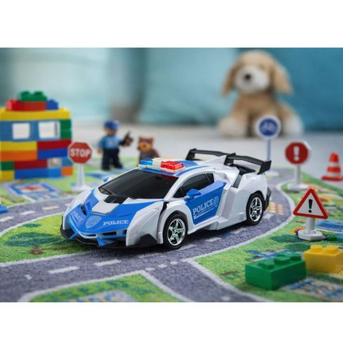 Auto Robot 2W1 Policja Radiowóz Policyjny Zdalnie Sterowany RC 1:18 LEAN Toys