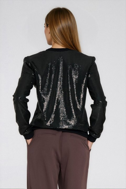 Cekinowa rozpinana bluza BL14 Black - Nife Nife