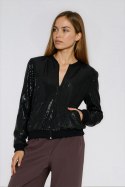 Cekinowa rozpinana bluza BL14 Black - Nife Nife