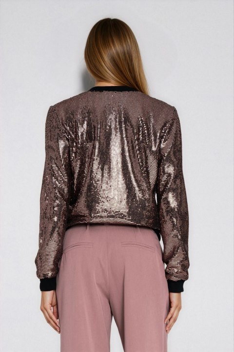 Cekinowa rozpinana bluza BL14 Miedziany - Nife Nife