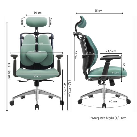 Fotel biurowy ergonomiczny ANGEL Stelio Czarny ANGEL