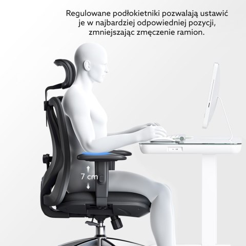Fotel ergonomiczny ANGEL biurowy obrotowy eurOpa plus z podnóżkiem ANGEL