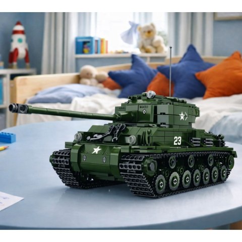 Klocki Konstrukcyjne Czołg Wojskowy Sherman M4A3E8 Skala 1:30 839 el. LEAN Toys