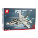 Klocki konstrukcyjne Samolot Myśliwski F-35 Lightning II Szary 1490 el. LEAN Toys