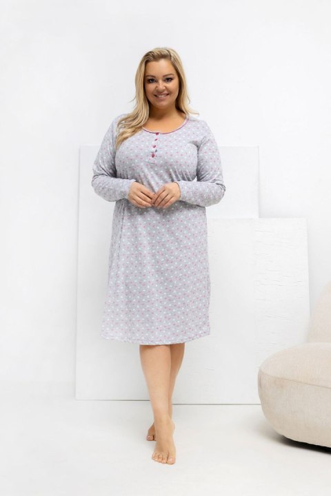 Koszula Nocna Plus Size Model DU-KN-FP-605.69 Grey - Forever Pink Forever Pink