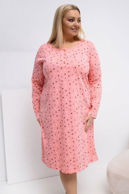 Koszula Nocna Plus Size Model DU-KN-FP-607.04P-brzoskwiniowy - Forever Pink Forever Pink