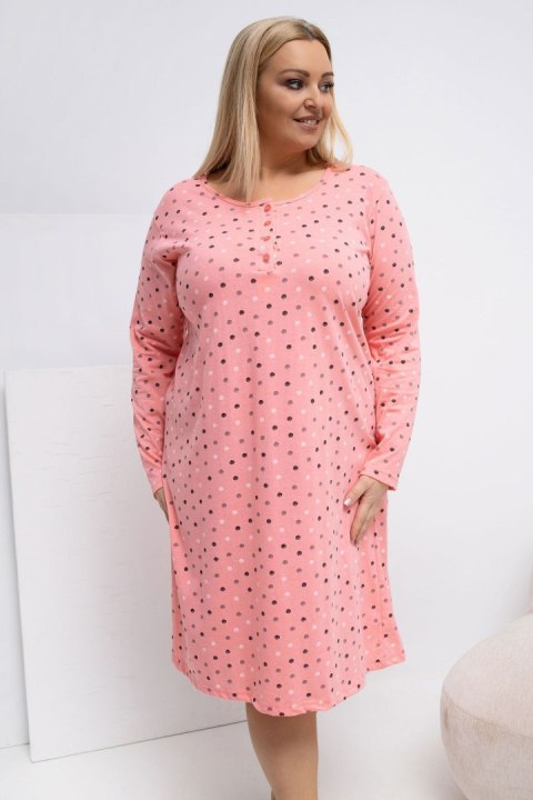 Koszula Nocna Plus Size Model DU-KN-FP-607.04P-brzoskwiniowy - Forever Pink Forever Pink