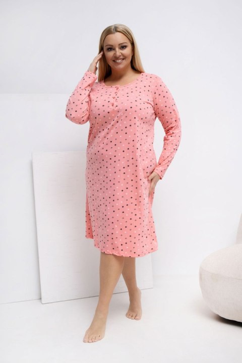 Koszula Nocna Plus Size Model DU-KN-FP-607.04P-brzoskwiniowy - Forever Pink Forever Pink
