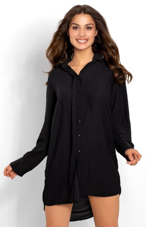 Koszulka nocna Koszula Nocna Model Bella Black - Momenti Per Me Momenti Per Me