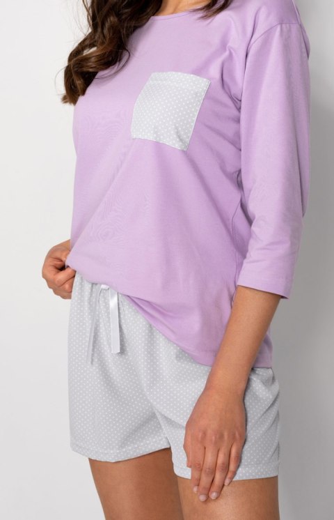 Piżama Damska Model Lily Lila/Grey - Momenti Per Me Momenti Per Me