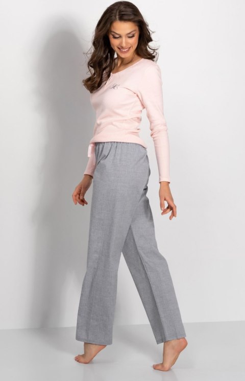 Piżama Damska Model Linda Pink/Grey - Momenti Per Me Momenti Per Me