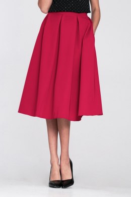 Spódnica Rozkloszowana spódnica midi SP87 Red - Nife Nife