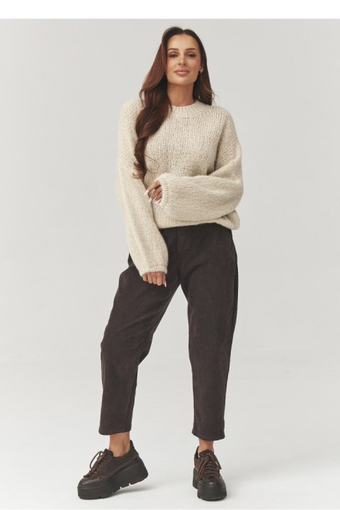 Spodnie Damskie Model C33 Czekolada - Makadamia Makadamia