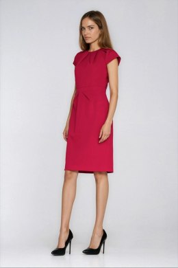 Sukienka z zakładkami na dekolcie S289 Red - Nife Nife