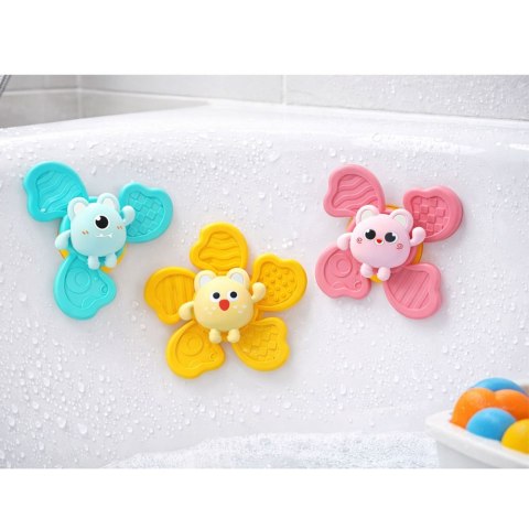 Zestaw Fidget Spinnery Grzechotki Wirujące Przyssawki Kolorowe 3 szt. Marka niezdefiniowana