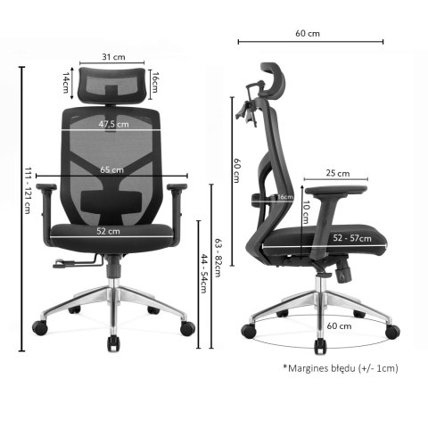 Fotel biurowy ergonomiczny Rosa granatowy ANGEL ANGEL