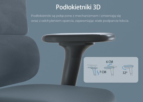 Fotel ergonomiczny ANGEL biurowy obrotowy Dakota 2.0 Grafitowy ANGEL