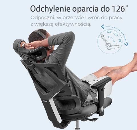 Fotel ergonomiczny ANGEL biurowy obrotowy Dakota 2.0 Grafitowy ANGEL
