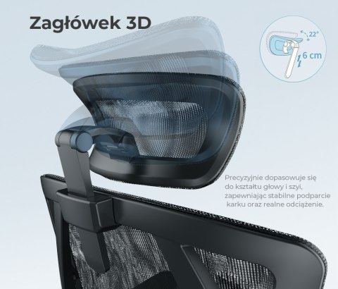 Fotel ergonomiczny ANGEL biurowy obrotowy Dakota 2.0 Grafitowy ANGEL