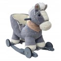 Koń Na Biegunach Jeżdzik 2w1 Bujak Osiołek Dla Malucha Szary LEAN Toys