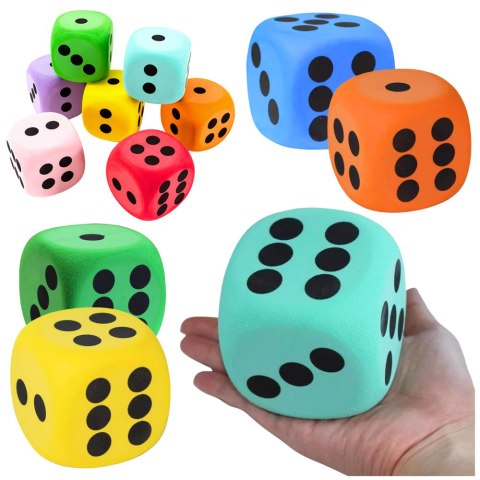 Duża Kość Piankowa Do Gry Zabawy Edukacyjna Mix 8 cm LEAN Toys