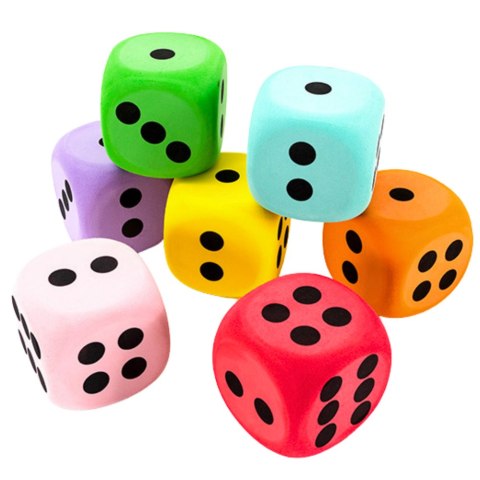 Duża Kość Piankowa Do Gry Zabawy Edukacyjna Mix 8 cm LEAN Toys