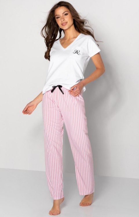 Piżama Damska Model Jennifer White/Pink - Momenti Per Me Momenti Per Me