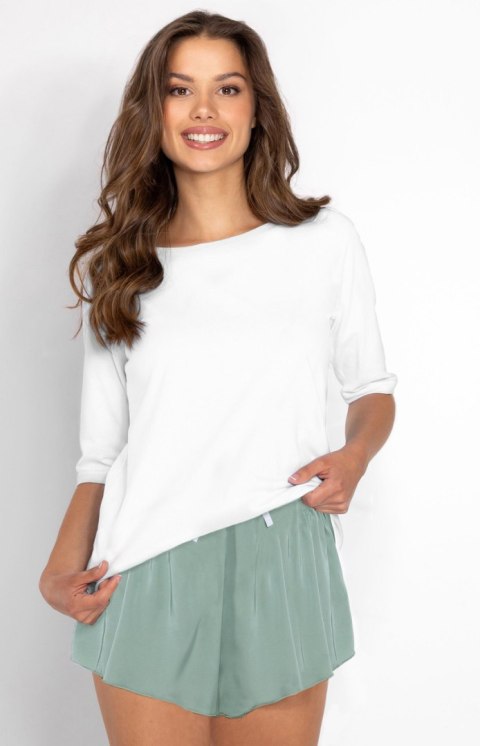 Piżama Damska Model Jolie White/Sage - Momenti Per Me Momenti Per Me