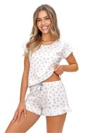 Piżama Damska Model Love Short Ecru - Donna Donna