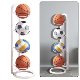 Pionowy Stojak Regał Na Piłki Metalowy Funkcjonalny Biały LEAN