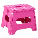 Stołek Składany Podnóżek Stopień Taboret Antypoślizgowy Różowy 24 x 19 cm LEAN
