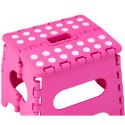 Stołek Składany Podnóżek Stopień Taboret Antypoślizgowy Różowy 24 x 19 cm LEAN
