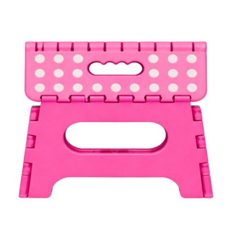 Stołek Składany Podnóżek Stopień Taboret Antypoślizgowy Różowy 24 x 19 cm LEAN