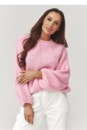 Sweter Damski Model C37 Powder Pink - Makadamia Makadamia