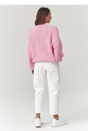 Sweter Damski Model C37 Powder Pink - Makadamia Makadamia