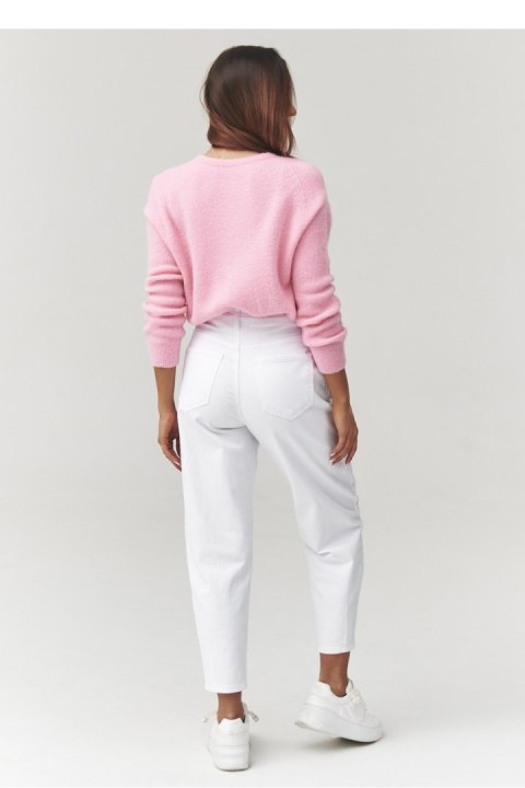 Sweter Damski Model C40 Powder Pink - Makadamia Makadamia