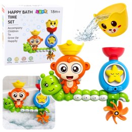 Zabawka Wodna Do Kąpieli Małpka Gąsienica Kubeczek Przyssawki LEAN Toys