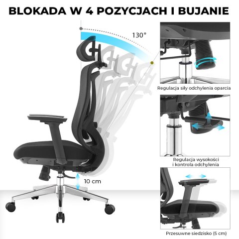 Fotel biurowy ergonomiczny Rosa 2.0 czarny ANGEL ANGEL
