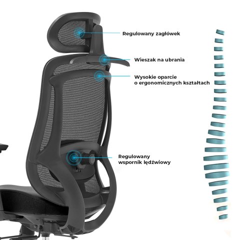Fotel biurowy ergonomiczny Rosa 2.0 czarny ANGEL ANGEL
